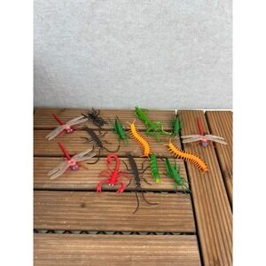 Plastic Insect Toy Figure Lot 14 Scorpion Dragonfly Centipede Mantis Grasshopper